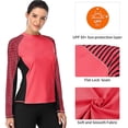 thumbnail image 3 of Charmo Women's Striped Rash Guard UPF 50+ Long Sleeve Swimsuit Top Swim Shirts, 3 of 5