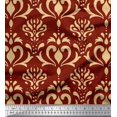 thumbnail image 1 of Soimoi Tissu Crêpe polyester Rouge Imprimé Damas Filigrane Tissu de Couture Yard 52 Pouces de Large, 1 of 3
