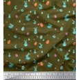 thumbnail image 1 of Soimoi Georgette Viscose Fabric Egg & Rabbit Animal Printed Fabric 1 Yard 42 Inch Wide, 1 of 3