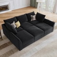 thumbnail image 4 of HONBAY Canapé Sectionnel Modulaire en Velours 6 Pcs avec Grand Espace de Rangement pour Salon, Velours Noir, 4 of 8