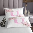 thumbnail image 3 of Erosebridal Courtepointe Rose Initiale U Grand Lit, Saint-Valentin 02, Déco Romantique de Roses, 3 of 5
