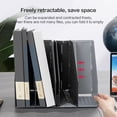 thumbnail image 4 of Deli Collapsible Magazine File Holder Magazine Rack Desk Organizer, 4 Vertical Compartments, Black, 4 of 10