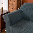 thumbnail image 4 of 1-Piece Stretch Sofa Slipcover with Stripes Pattern Striped Jacquard Couch Covers Washable Furniture Protector (Small, Gray), 4 of 6