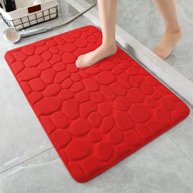 HOZADOIE Carpet Carpet Home Essentials 1Pc Memory Foam Bath Rug Embossed Bathroom Mat Water Absorbent and Washable Bath Rugs, Non-Slip, Thick, Soft and Comfortable Carpet for Show