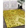 thumbnail image 3 of Ahgly Tapis Rectangulaire Lavable en Machine Intérieur Transitionnel Jaune, 5 Pieds x 7 Pieds, 3 of 7
