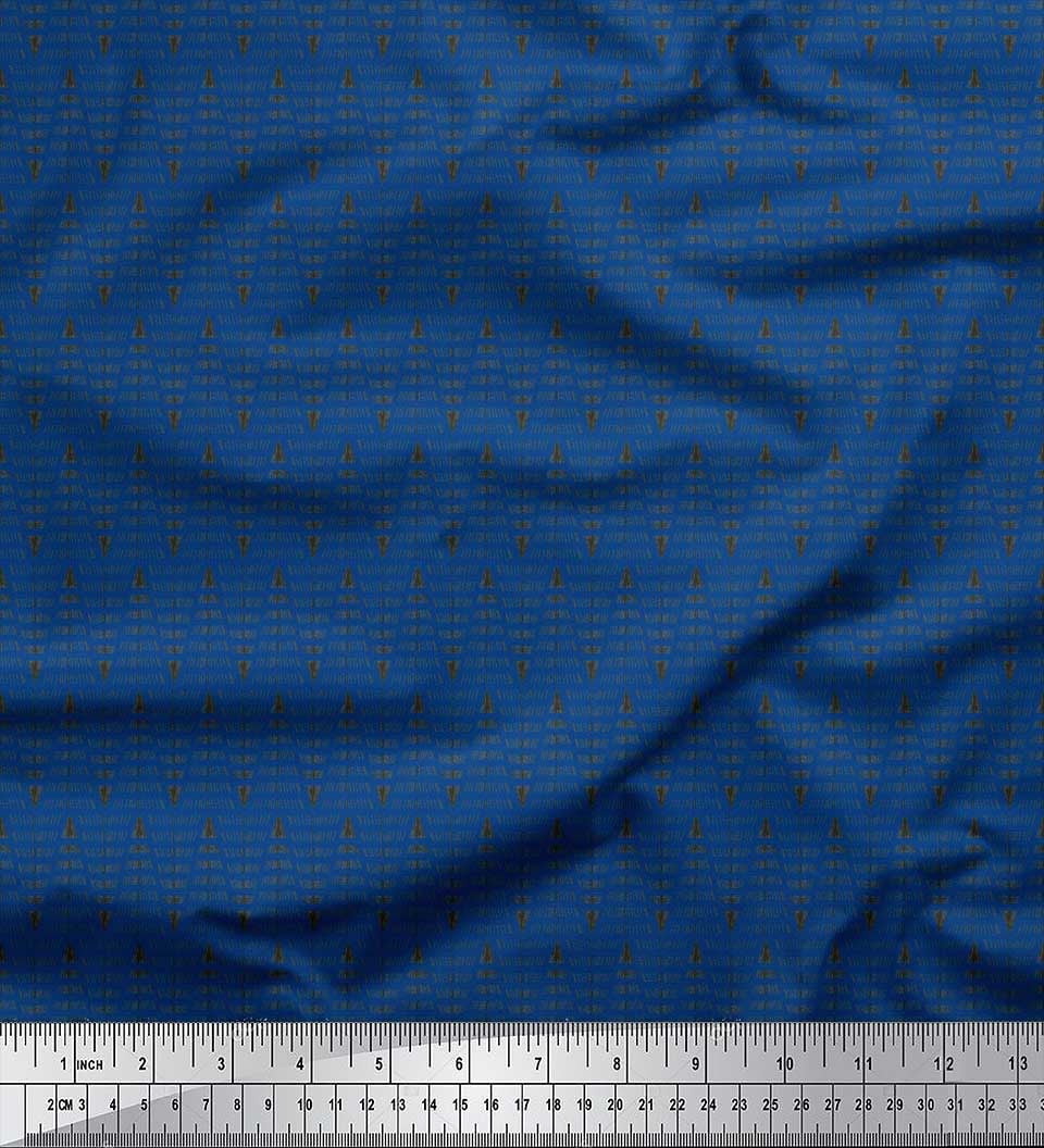 Soimoi Rayon Crepe Fabric Hand Drawn Line Shirting Printed Craft Fabric by The Yard 46 Inch Wide