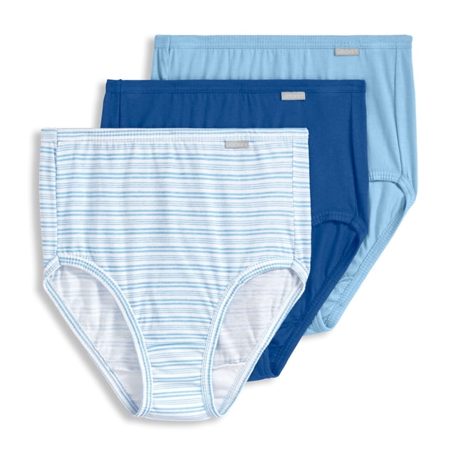 Jockey Women's 100% Cotton Elance Brief - 3 Pack