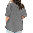 thumbnail image 3 of AherBiu Plus Size T Shirts for Women V Neck Loose Comfy Basic Tees Summer Workout Oversized Tshirt Tops, 3 of 7