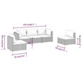 thumbnail image 4 of vidaXL 5 Piece Garden Lounge Set with Cushions Poly Rattan Brown, 4 of 4
