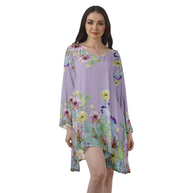 Moomaya Tuniques à Manches Longues pour Femmes Robes Imprimées à Manches Longues Filles
