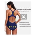 thumbnail image 4 of Charmo Women's Athletic One Piece Swimsuit Sports Racerback Training Swimwear, 4 of 6