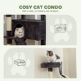 thumbnail image 4 of CoSoTower 59 Inch Large Cat Tree with Sisal Scratching Posts, Cozy Condo, Top Perch, Ladder and Interactive Balls, Dark Grey, 4 of 7