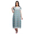 thumbnail image 1 of Moomaya Printed Sleepwear Cotton Ruffled Border Womens Maxi Nightdress, 1 of 5