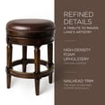 thumbnail image 3 of Maven Lane Pullman Backless Counter Stool in Dark Walnut Finish with Vintage Brown Vegan Leather, 3 of 5
