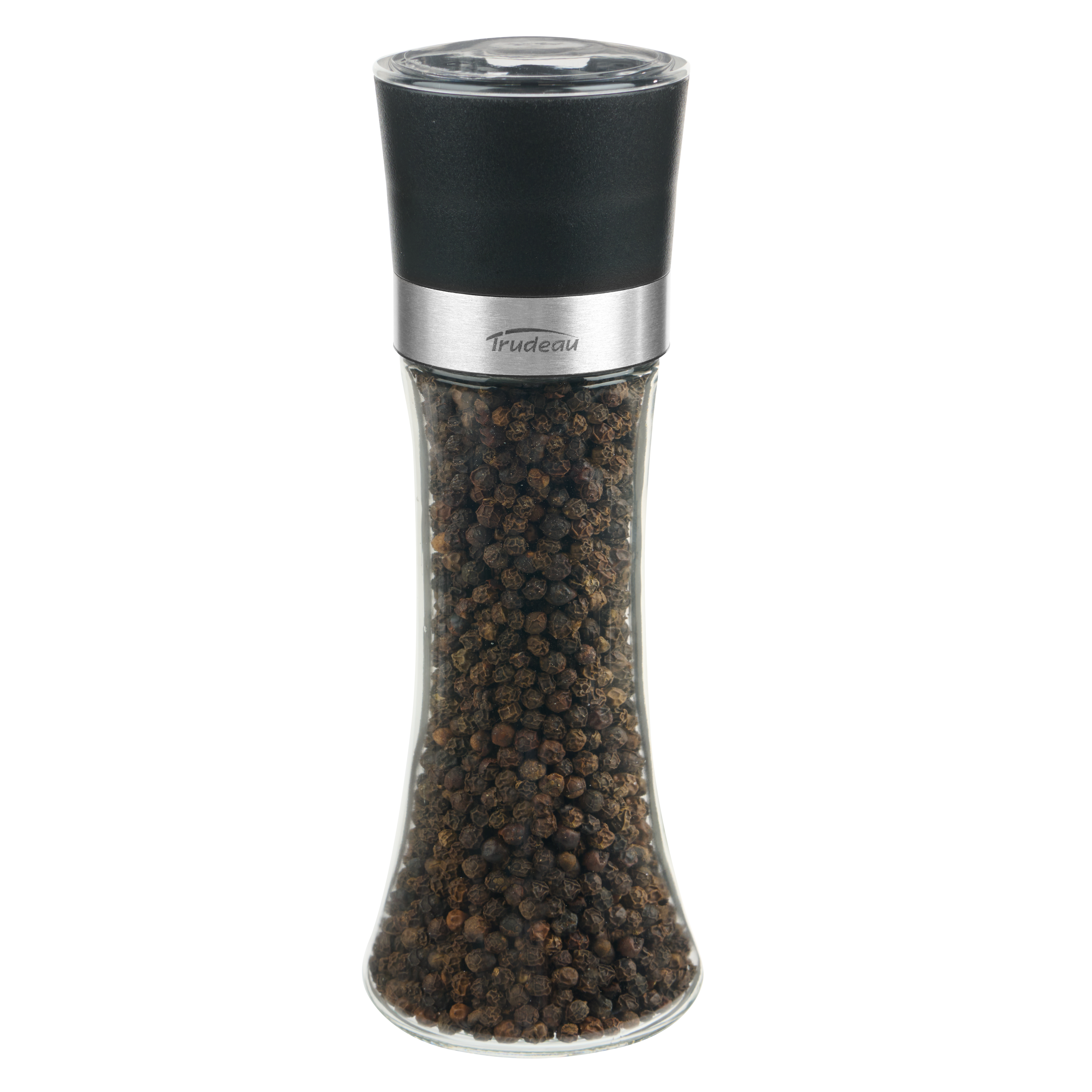 Trudeau Salt & Pepper Grinders Ostrava 7" - Pre-filled with Pepper & Pink Himalayan Salt, Corrosion-Resistant Ceramic Grinders, 2 Mills