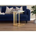 thumbnail image 1 of Safdie & Co. C-Shaped Rounded Accent Table, Marble Top & Gold Metal Base, 1 of 4