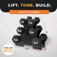 thumbnail image 2 of BalanceFrom 32 lb Neoprene Coated Iron Dumbbell Hex Weights Set with Stand, Black, 2 of 14