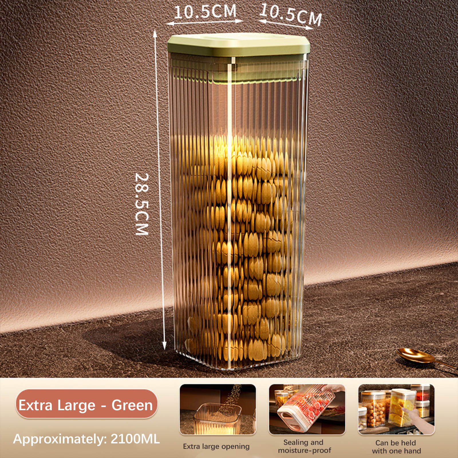 Wamans Salad Container for Lunch Press Type Sealed Tank Kitchen Storage Food Grade Storage Tank Plastic Grain Storage Box Clearance Items