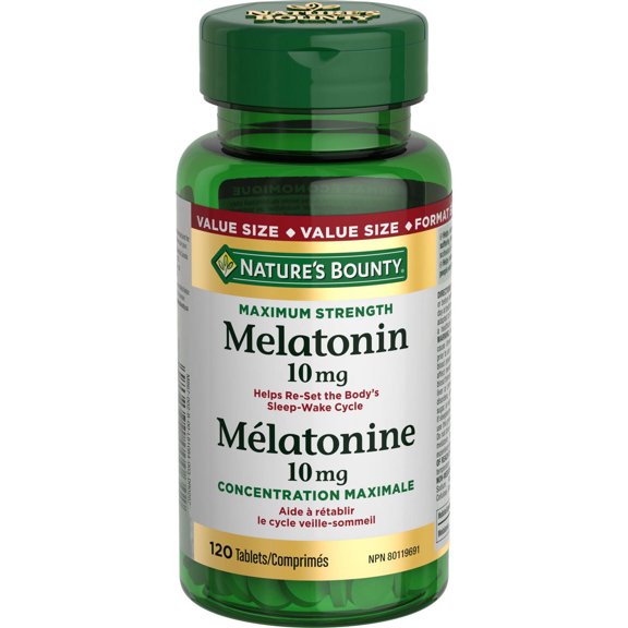 Nature's Bounty Melatonin, Maximum Strength, 10Mg, Re-Sets The Body's Sleep Cycle & Improve Sleep Quality, Prevents The Effects Of Jet Lag