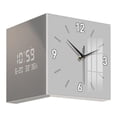 thumbnail image 1 of jifeng Corner Clock Angle Corner Clock Outdoor Wall Clock for Bedroom Kitchen Patio Gray, 1 of 9