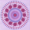 thumbnail image 1 of Ahgly Tapis d'Intérieur Lavable en Machine Carré Transitionnel Fleur Rose, 7 Pieds Carré, 1 of 7