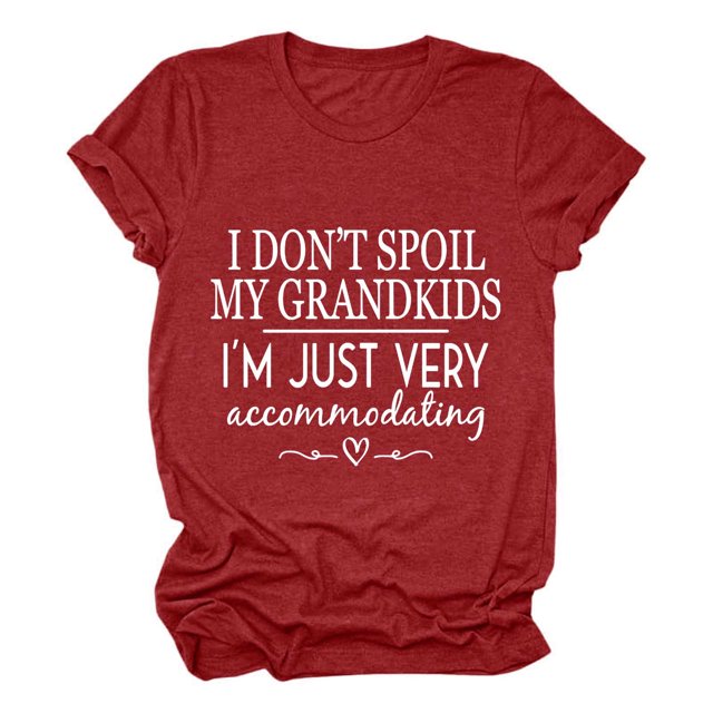 LUOGENLI T-shirts pour Femme pour Femmes T-Shirt Uni Décontracté Mode à Lettres Imprimées Col Rond Manches Courtes T-Shirt Haut T-shirts pour Femmes T-shirts Graphiques T-shirts Vintage Saint-Valentin Rouge G
