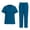 Blue, variant on Ktyne Scrubs for Women Set Stretchy Nursing Uniform Short Sleeve V-Neck Scrub Top & Jogger Pants Solid Color Scrubs Sets with Multi Pocket Gray L