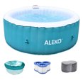 thumbnail image 1 of ALEKO Spa Gonflable Rond pour 4 Personnes avec Couverture, Bleu Clair et Blanc, 1 of 9