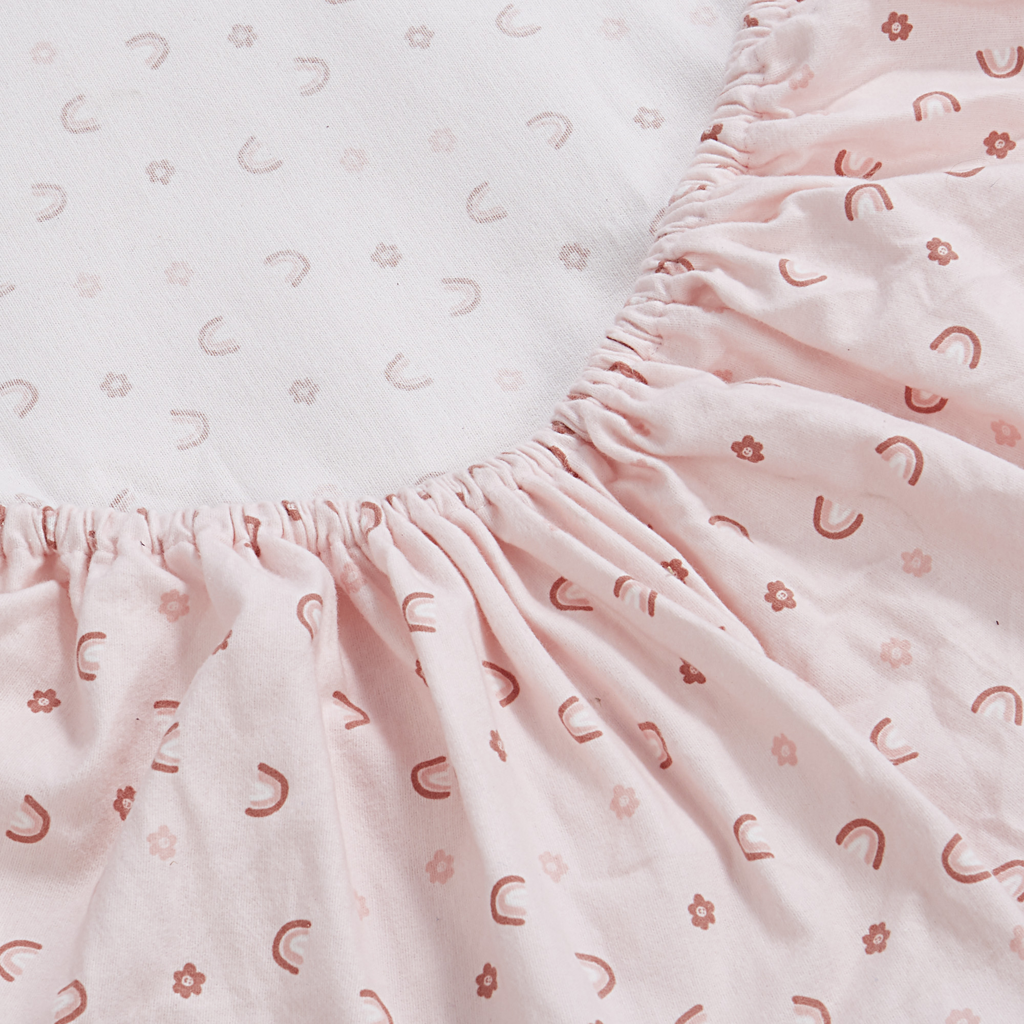 Draps pour lit de bébé en flanelle de coton biologique pour filles George Baby (2 pièces)