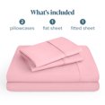 thumbnail image 2 of Bare Home Premium 1800 Collection 4-Piece Bed Sheet Set, Split Head Flex King, Light Pink, 2 of 10