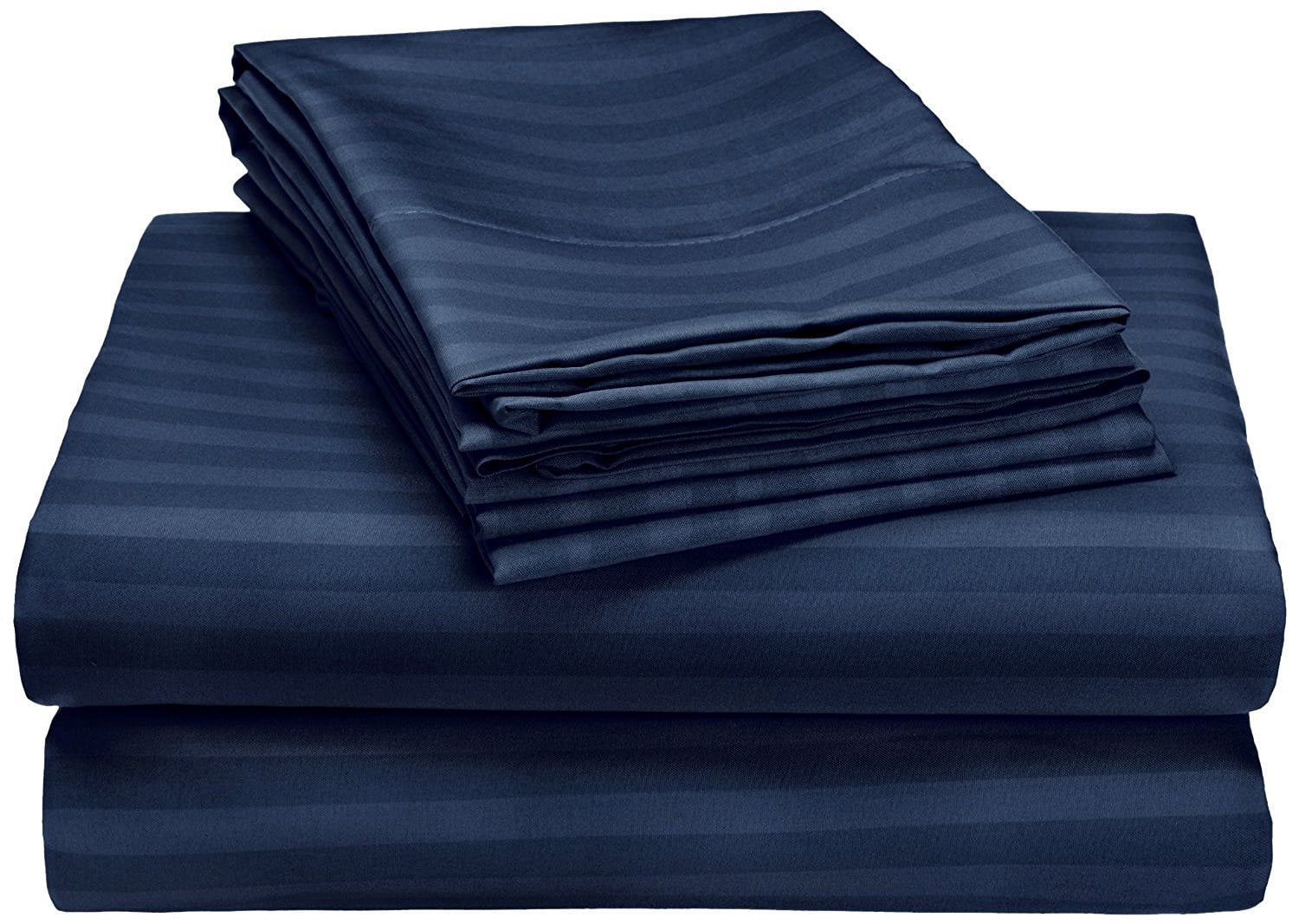 MÃ¥lÃ¸v Linen Bedding Series Sleeper Sofa Bed Sheet Set (Stripe) Egyptian Cotton 500 Thread Count Navy Blue (Full Size 54"x72"x 8")