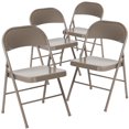 thumbnail image 1 of Lot de 4 pièces - Chaise pliante de la série HERCULES en métal gris à double entretoise, 1 of 9