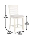 thumbnail image 3 of Steve Silver Hyland Off White Wood Counter Chair, 3 of 8