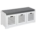 thumbnail image 1 of HOMCOM Tabouret à Chaussures Rembourré Organisateur pour Enfants Chaise Siège en Lin Maison, 1 of 10