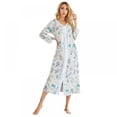 thumbnail image 4 of Robe de Chambre à Fermeture Éclair devant, Manches Courtes et Demi-Manches, Nuisette Zippée, Longue Robe de Chambre avec Poches, P-2TG, 4 of 10