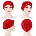thumbnail image 4 of MesaSe Cap  Women Solid Color Braid Beads Decoration Hat Soft Head Scarf Cap Headwrap, 4 of 6