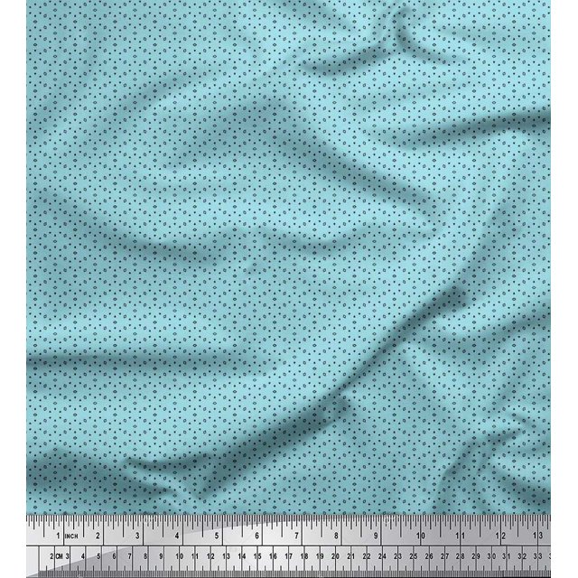 Soimoi Japan Crepe Satin Fabric Geometric Small Print Sewing Fabric Yard 42 Inch Wide