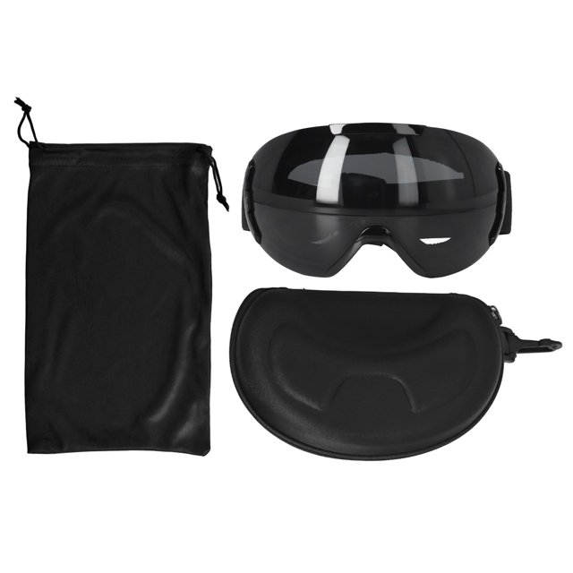 PE Coated Ski Goggles, Ski Goggles Large Spherical Frameless Three Layers No Shifting For Skiing Black