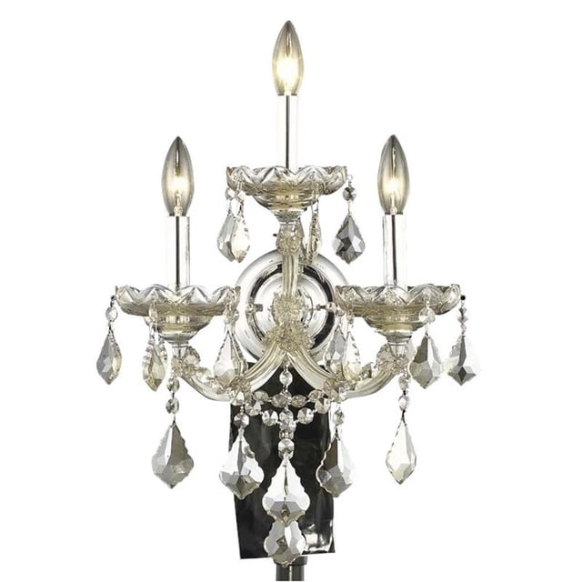 Elegant Lighting Maria Theresa 22" 3 Light Royal Crystal Wall Sconce