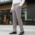 thumbnail image 1 of Ceisia Men's Solid Color Slim Straight Leg Wool-Like Dress Pants for Business Commute Gray L Gifts, 1 of 9