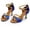 Blue, variant on Pisexur Sandals Womens Girl Latin Dance Shoes Med-Heels Satin Shoes Party Tango Dance Shoes Sandales Pour Femmes