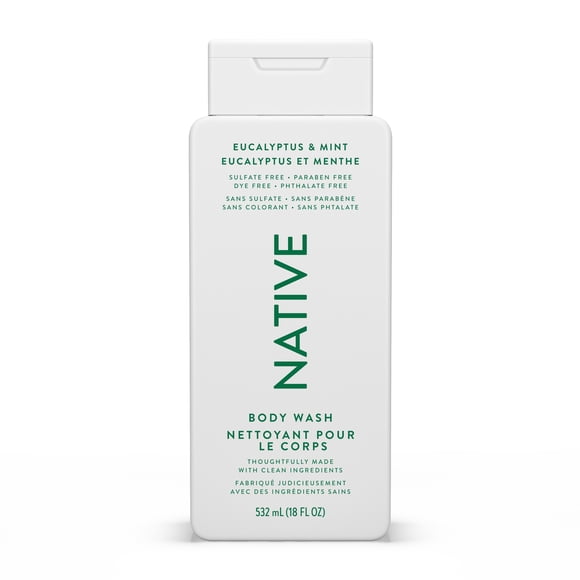 Native Natural Body Wash, Eucalyptus & Mint, Sulfate Free, Paraben Free