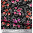 thumbnail image 2 of Soimoi Poly Georgette Fabric Leaves & Rose Floral Print Fabric by Yard 52 Inch Wide, 2 of 5