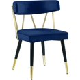 thumbnail image 3 of Meridian Furniture Rheingold Velvet Dining Chair, Navy (Set of 2), 3 of 7