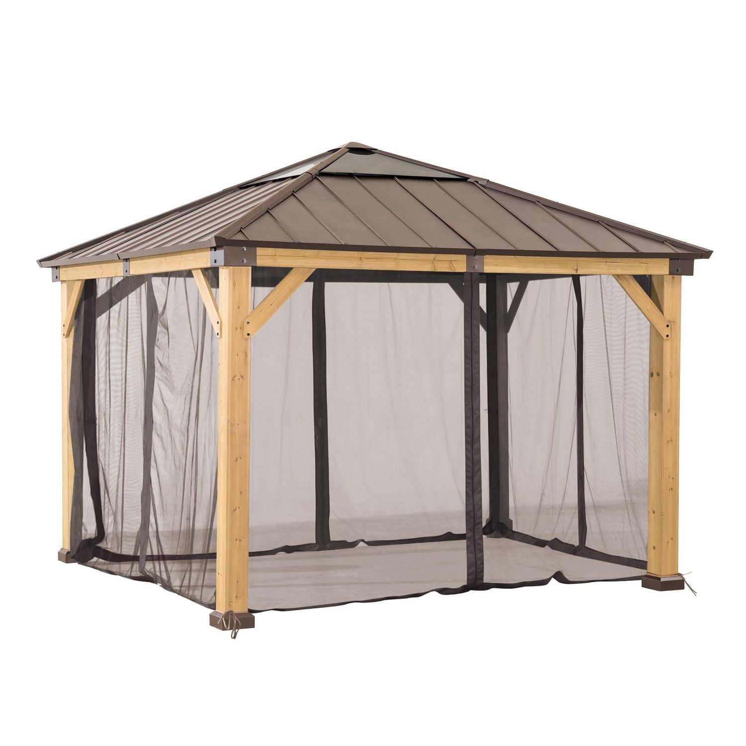 Sunjoy Moustiquaire universelle pour gazebos à ossature de bois de 11 pi × 11 pi
