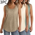 thumbnail image 2 of Plebaso Lot de 3 Débardeurs pour Femmes Décontractés d'Été Sans Manches Amples Col Rond T-Shirts Basiques pour Dames, 2 of 7