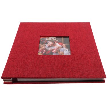 Minkissy Pages Album Photo Pages de Recharge Couverture en Lin Rouge Stockant des Photos Lot de 1
