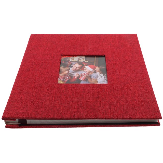 Minkissy Pages Album Photo Pages de Recharge Couverture en Lin Rouge Stockant des Photos Lot de 1