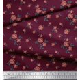 thumbnail image 3 of Soimoi Tissu Popeline de Coton Feuilles & Roses Imprimés Floraux au Mètre 56 Pouces de Large, 3 of 3