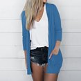 thumbnail image 2 of AherBiu Womens Cardigan Tops Long Sleeve Open Front Mid-Long Outwear with Pockets Spring Clothes, 2 of 6